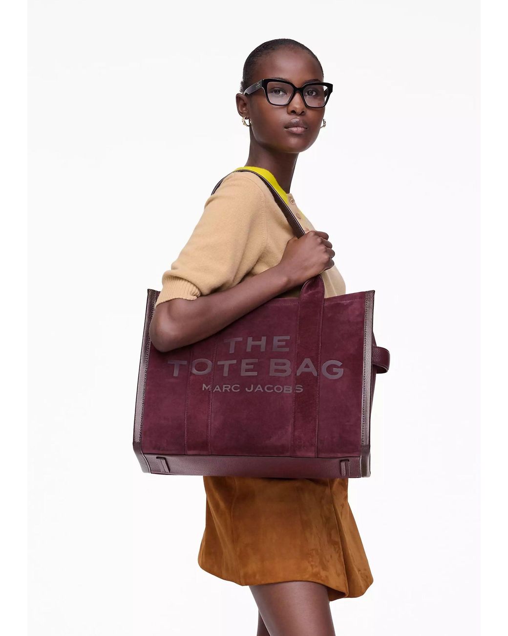 Marc Jacobs Purple The Suede Large Dark Plum Tote Bag