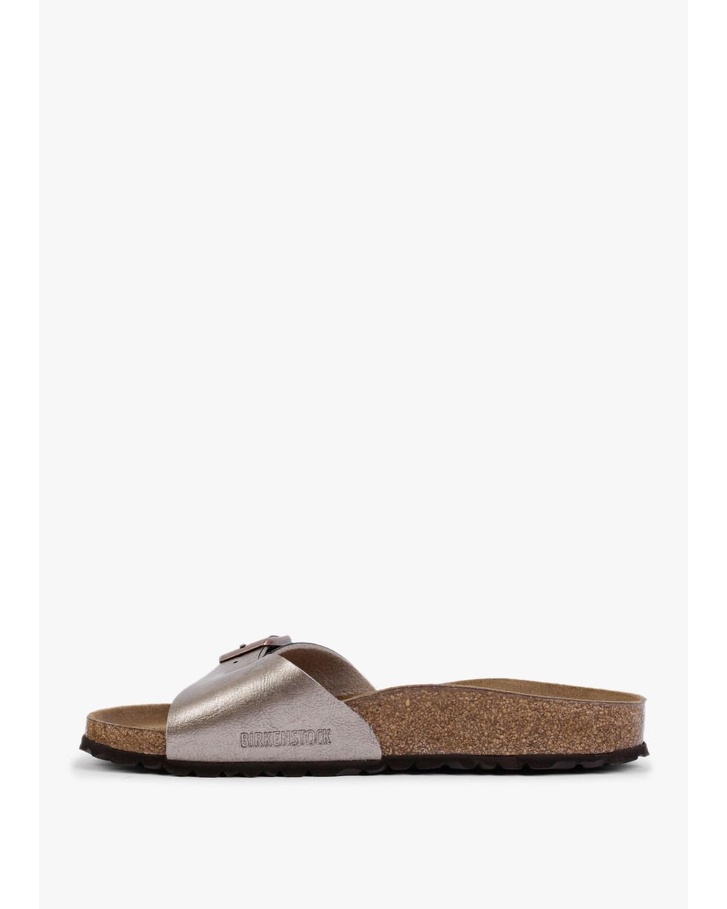 Birkenstock White Madrid Graceful Taupe Birko-Flor Mules