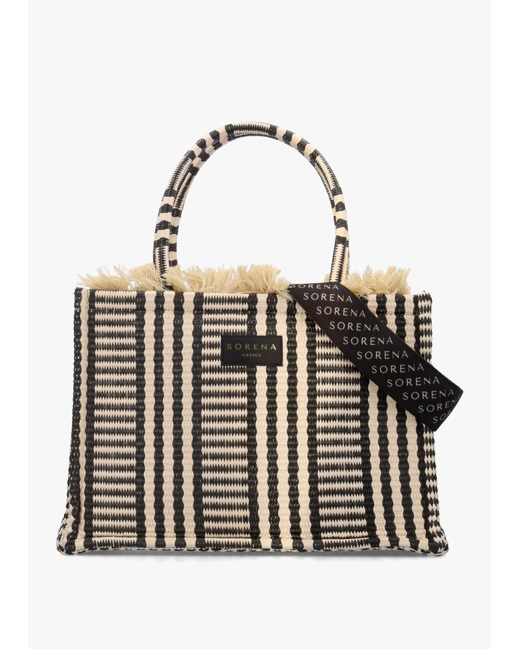 Sorena White One-Of-A-Kind Ammos Multicoloured Straw Tote Bag