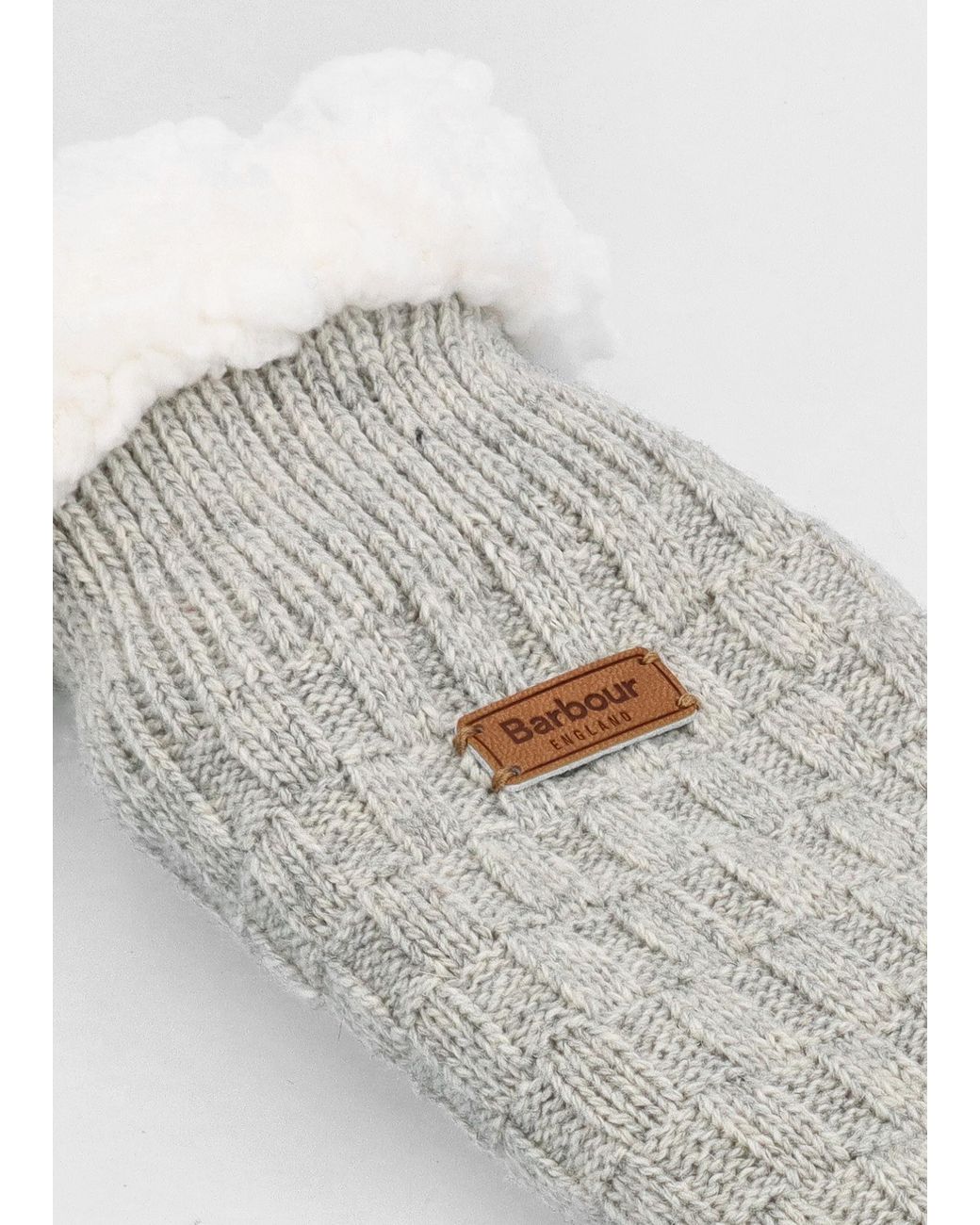 Barbour Gray Cable Knit Light Marl Wool Mix Lounge Socks