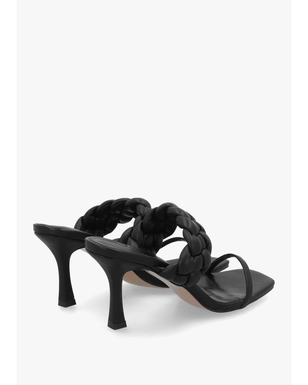 Daniel Black Rose Plaited Two Bar Heeled Sandals