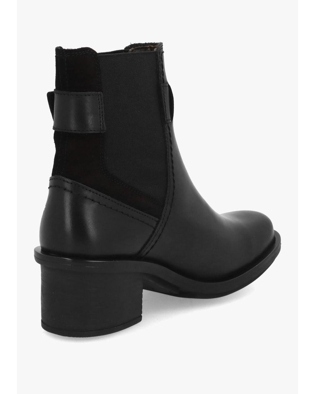 Fly London Black Cach Block Heel Ankle Boots
