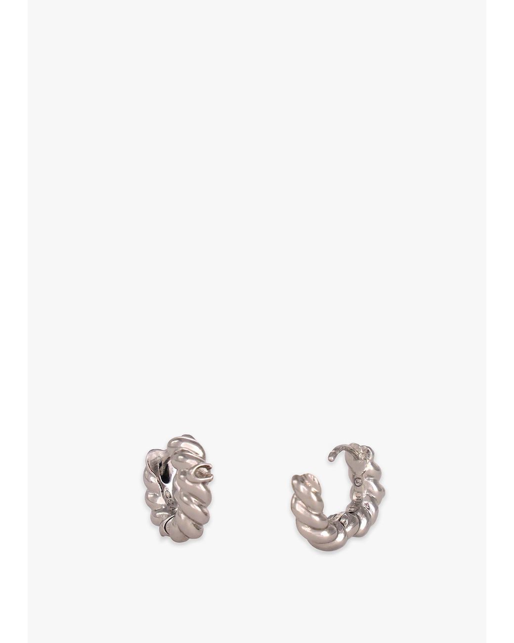 COACH White C Logo Twisted Huggie Hoops