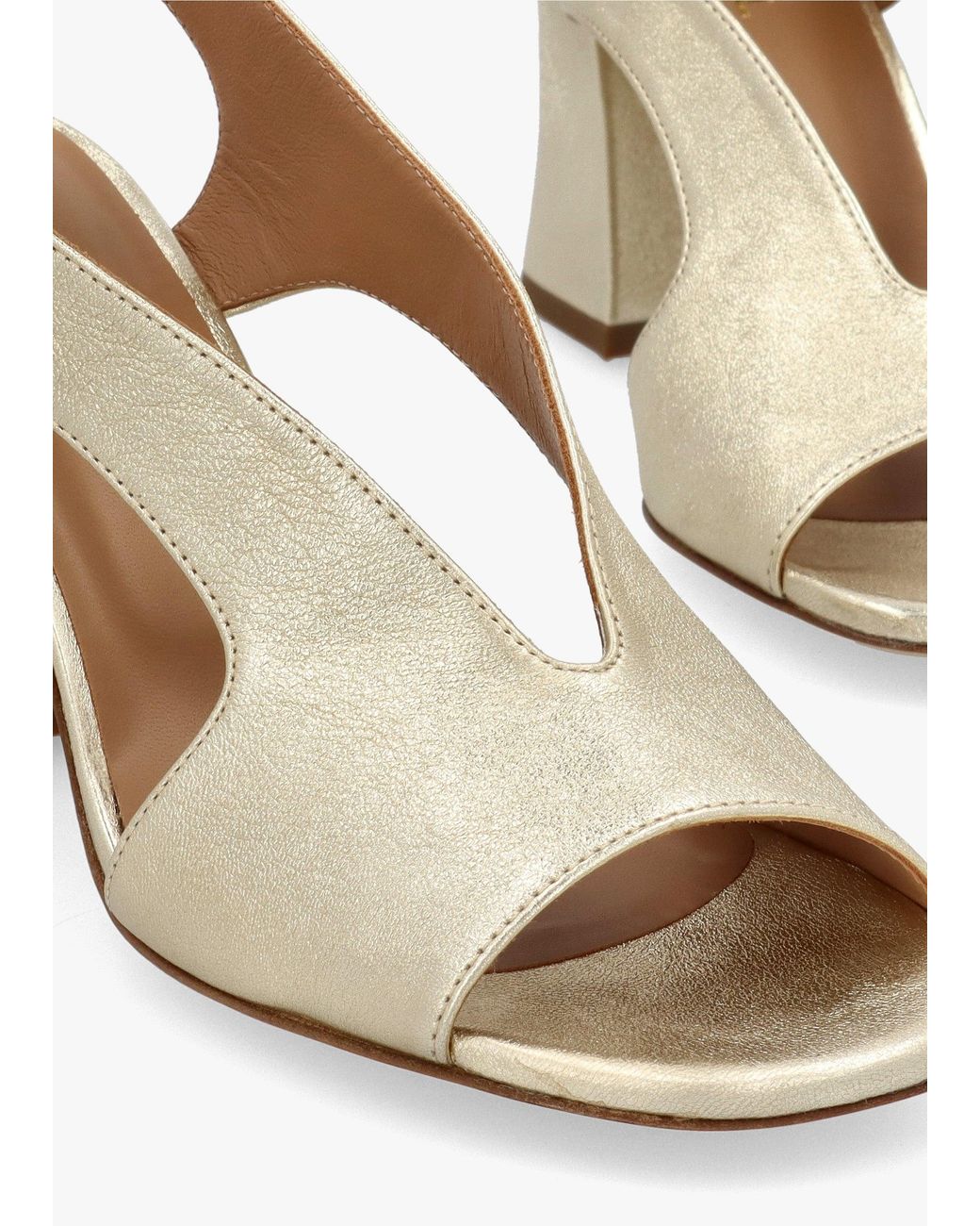 Daniel Natural Scoop Cut Away Shaped Heel Sandals