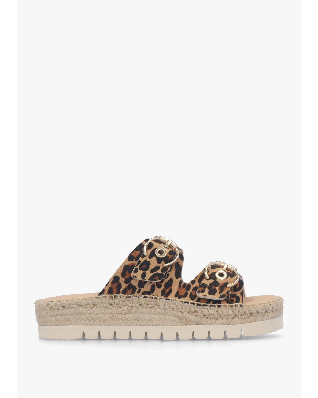 Daniel Multicolor Jools Leopard Pony Hair Flatform Espadrille Mules