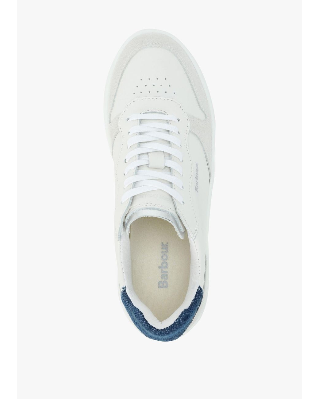 Barbour White Celeste & Chambray Leather Trainers