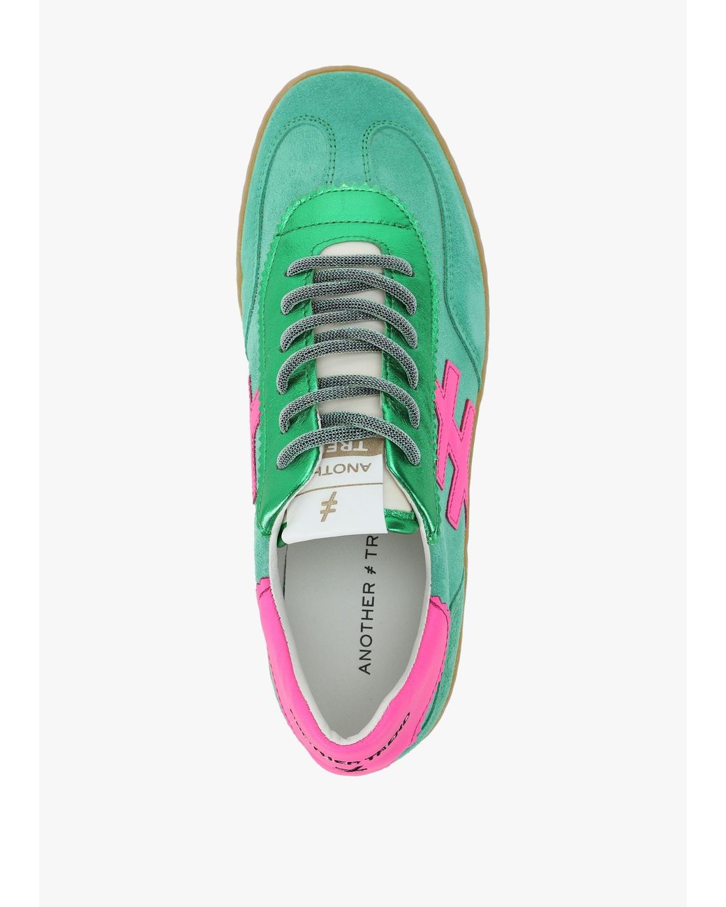 Another Trend Green Metallic Leather Trainers