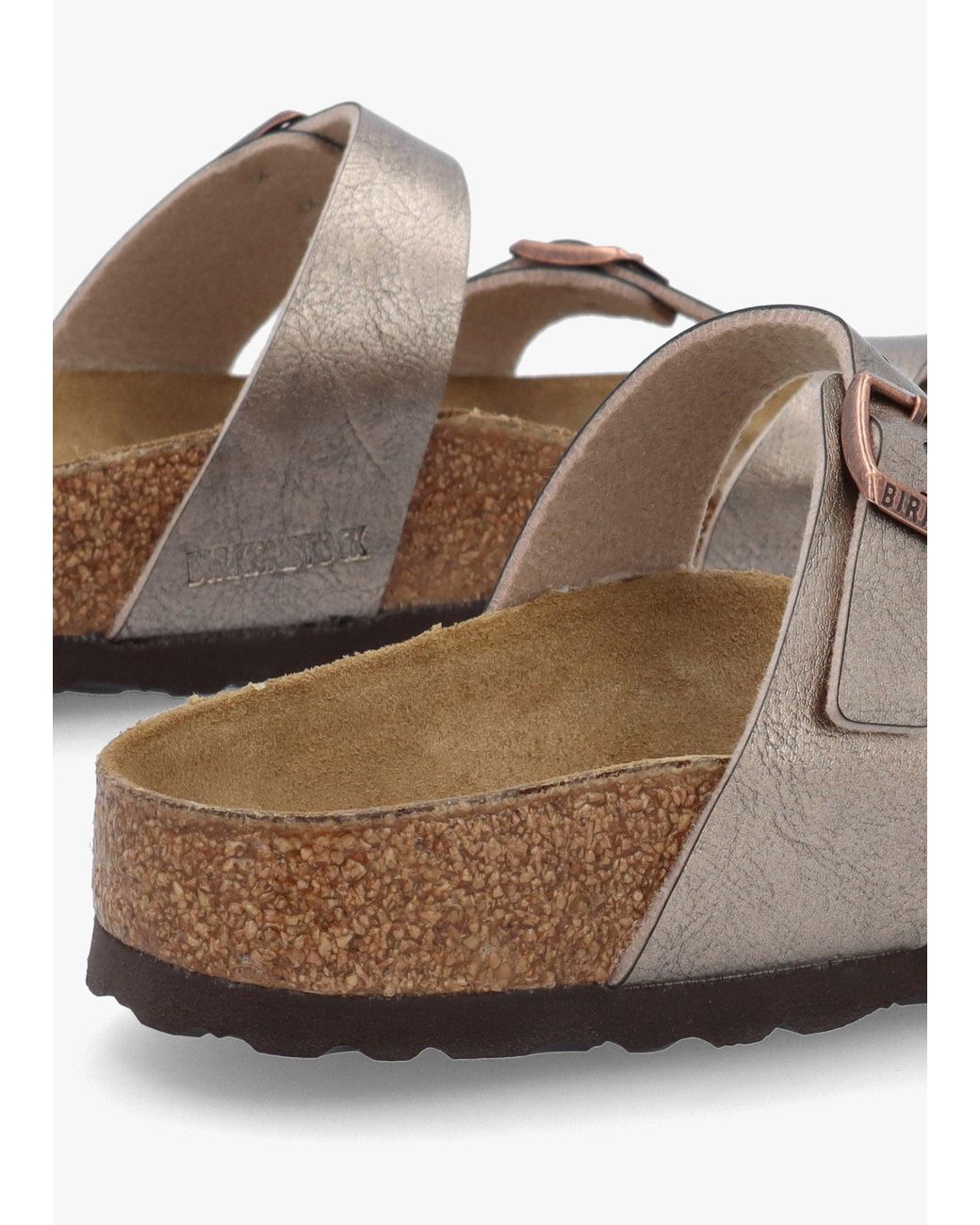 Birkenstock White Mayari Graceful Taupe Birko-Flor Thong Sandals
