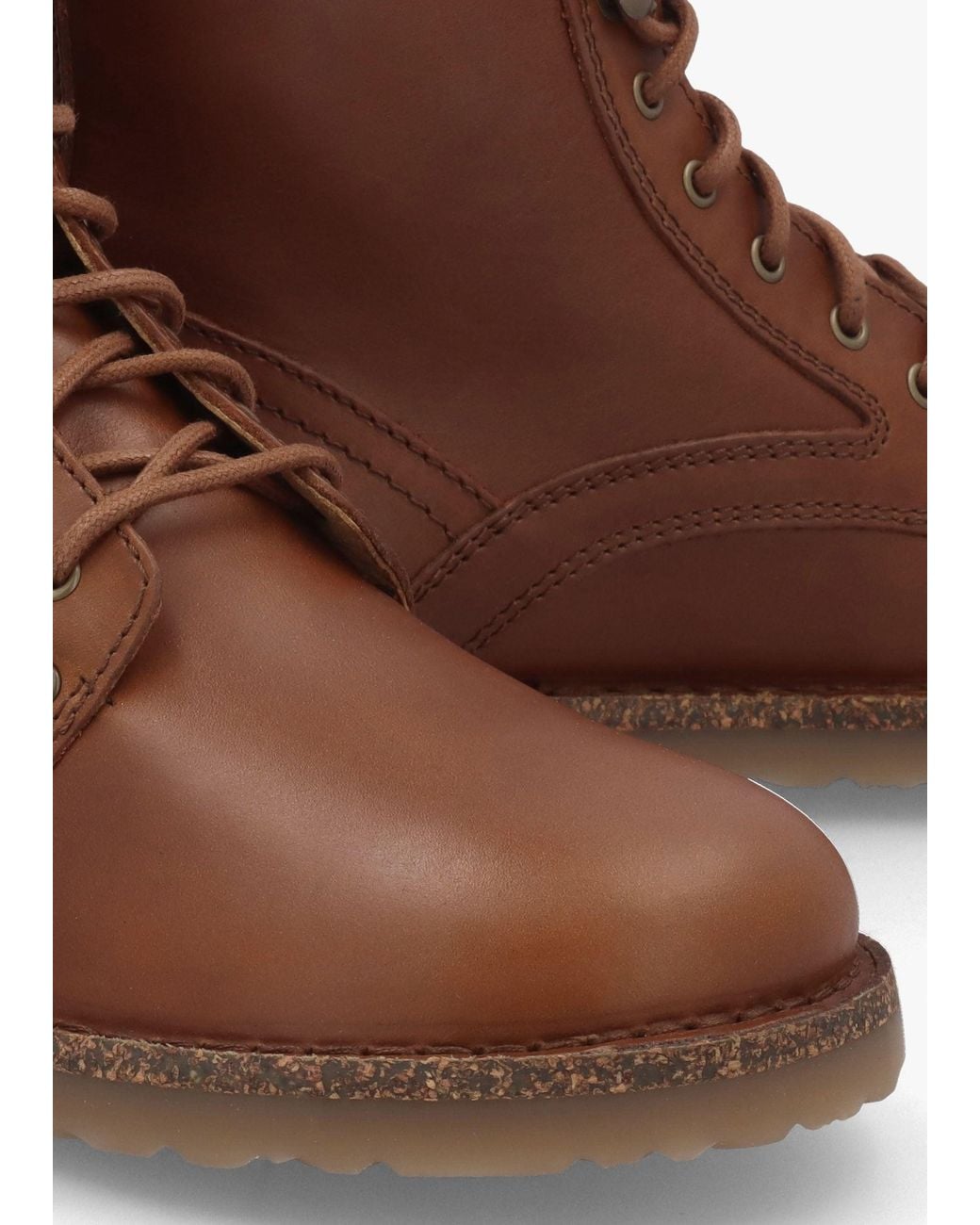 Birkenstock Brown Bryson Natural Leather Cognac Lace Up Ankle Boots