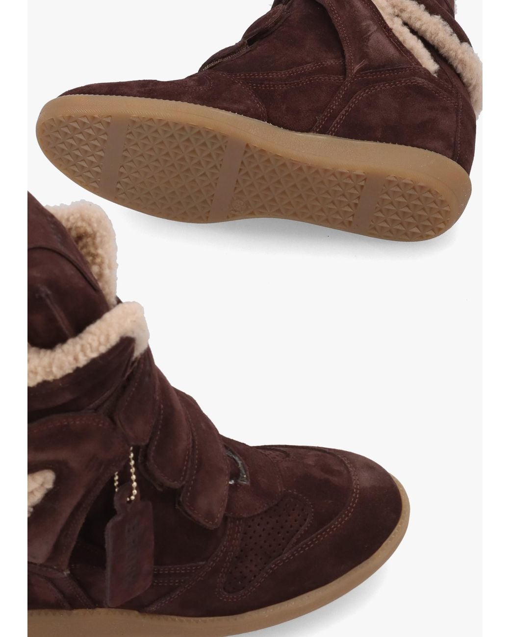 Bronx Brown Jae-Yy Shearling High Top Wedge Trainers