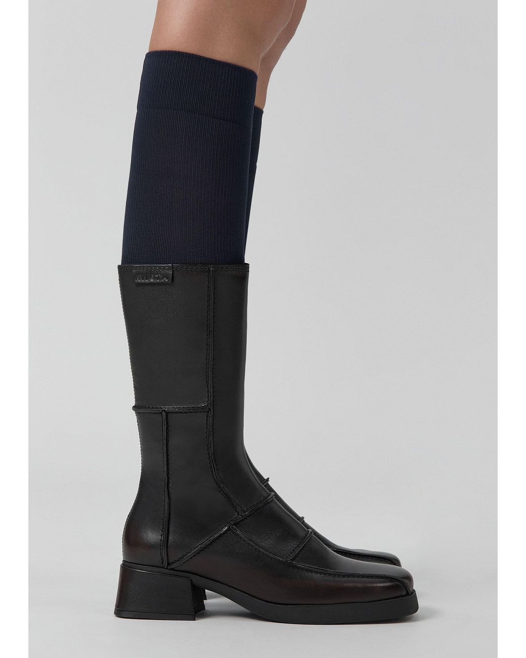 Miista Black Neaera Block Heel Calf Boots