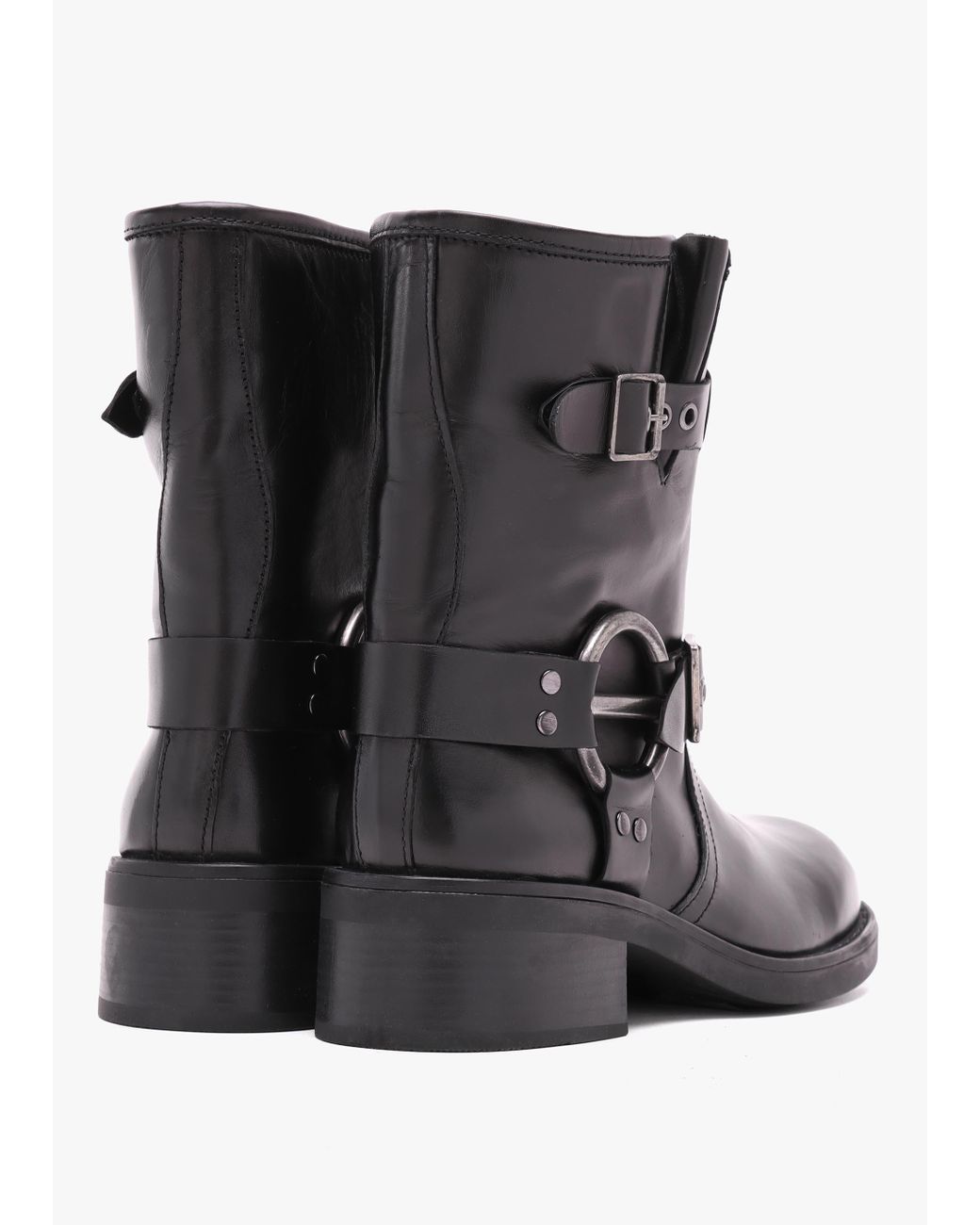 Daniel Ibike Black Leather Chunky Biker Boots