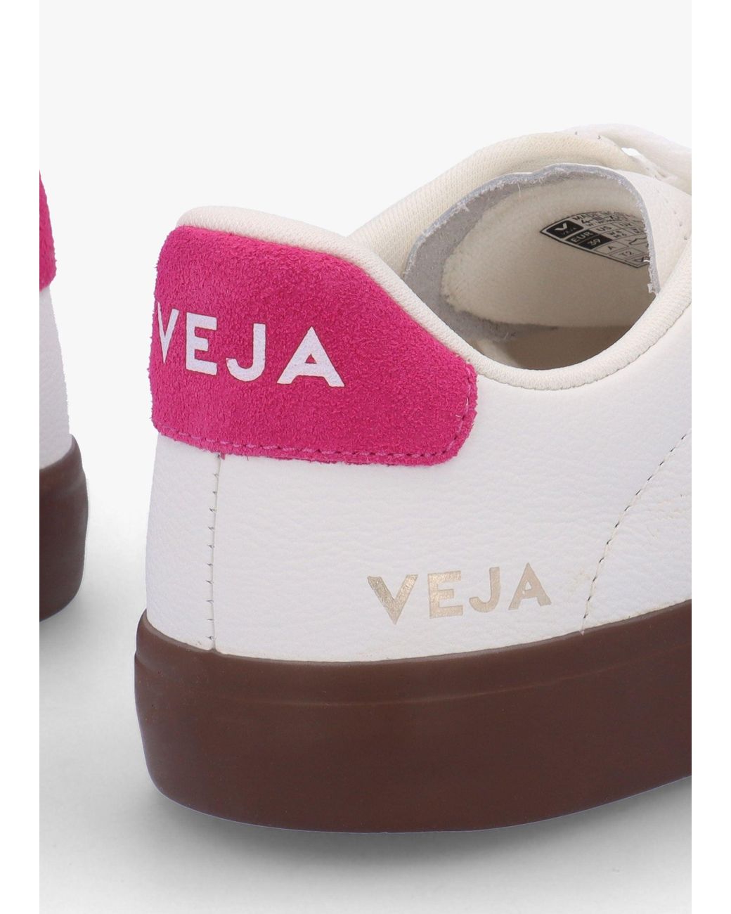 Veja Pink Campo Leather Bark Trainers