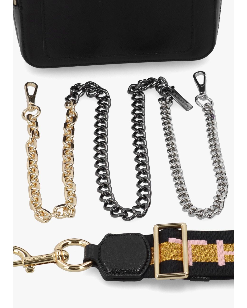 Marc Jacobs White The Colorblock Chain Multi Snapshot Bag