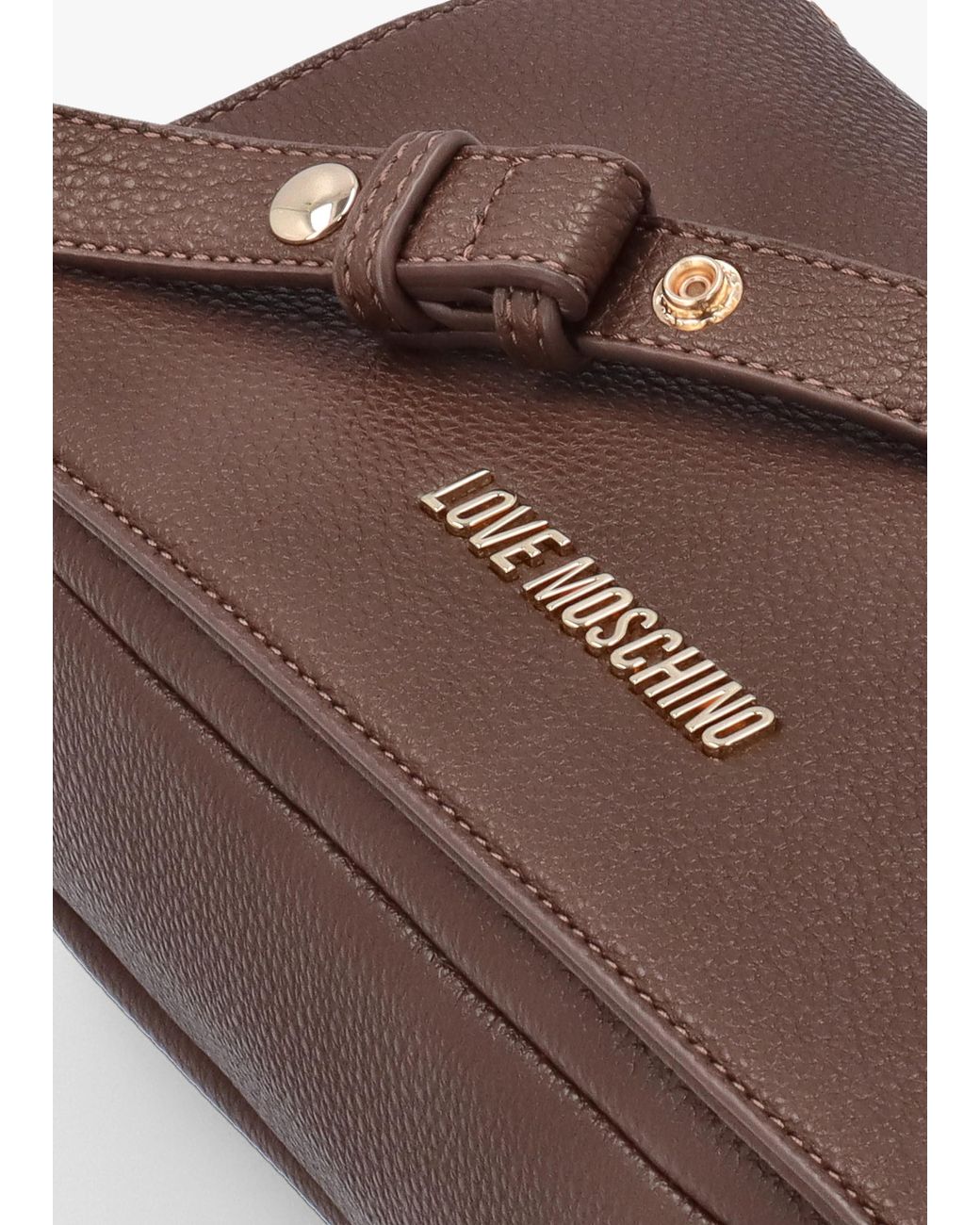 Love Moschino Brown Flapover Shoulder Bag
