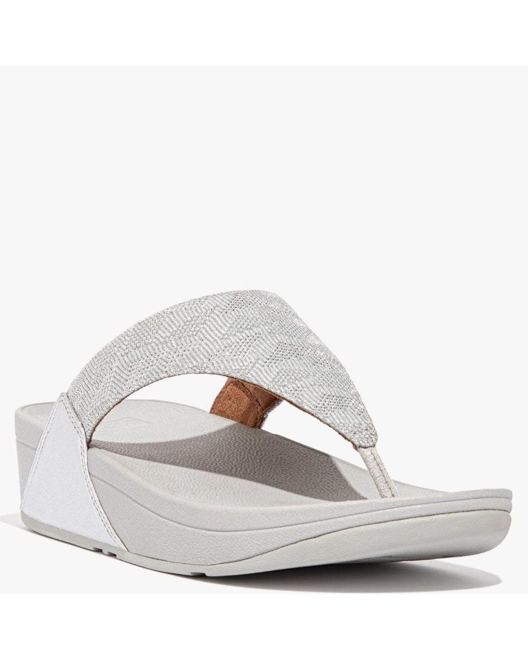 Fitflop Multicolor Lulu Glitz Silver Toe Post Sandals