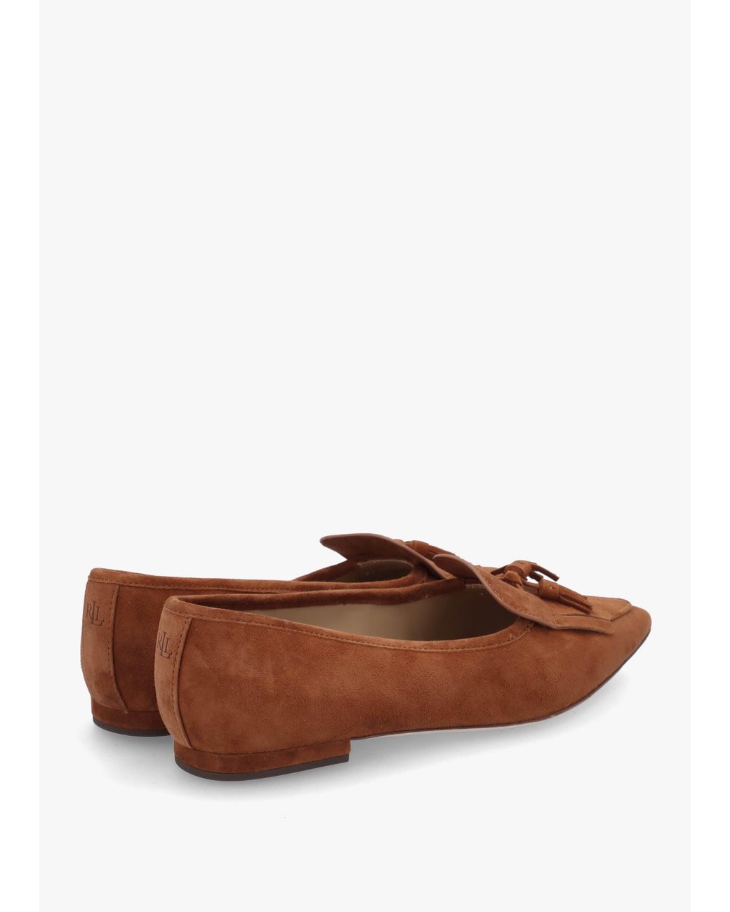 Ralph Lauren Brown Londyn Kiltie Lauren Ballet Pumps