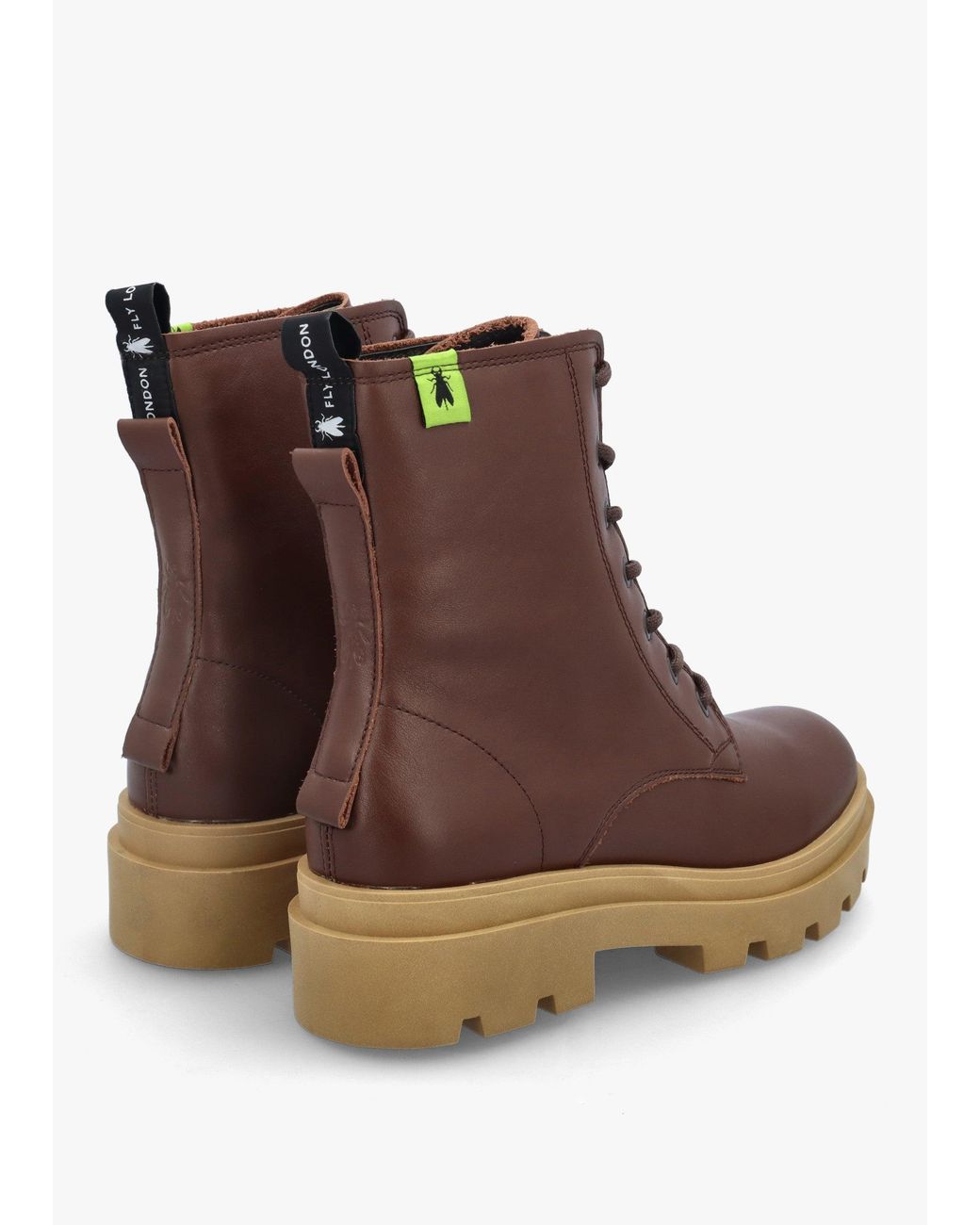 Fly London Brown Jacy Chocolate Leather Lace Up Ankle Boots