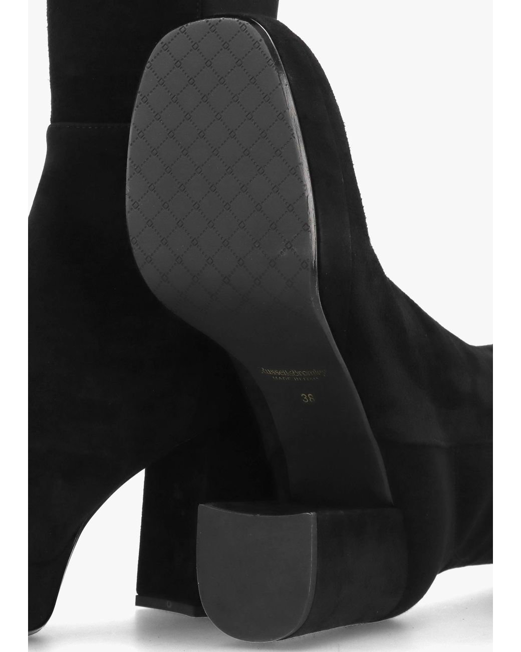 Russell & Bromley Black Honey Block Heeled Platform Over The Knee Boots