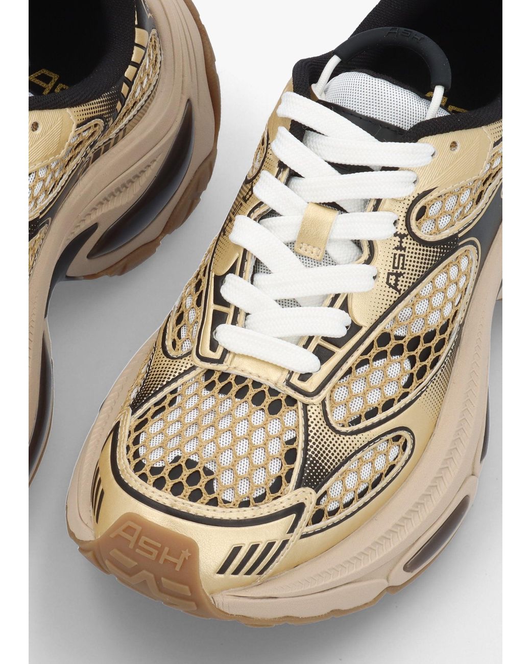 Ash White Dragon Pearlized Chunky Runner Trainers
