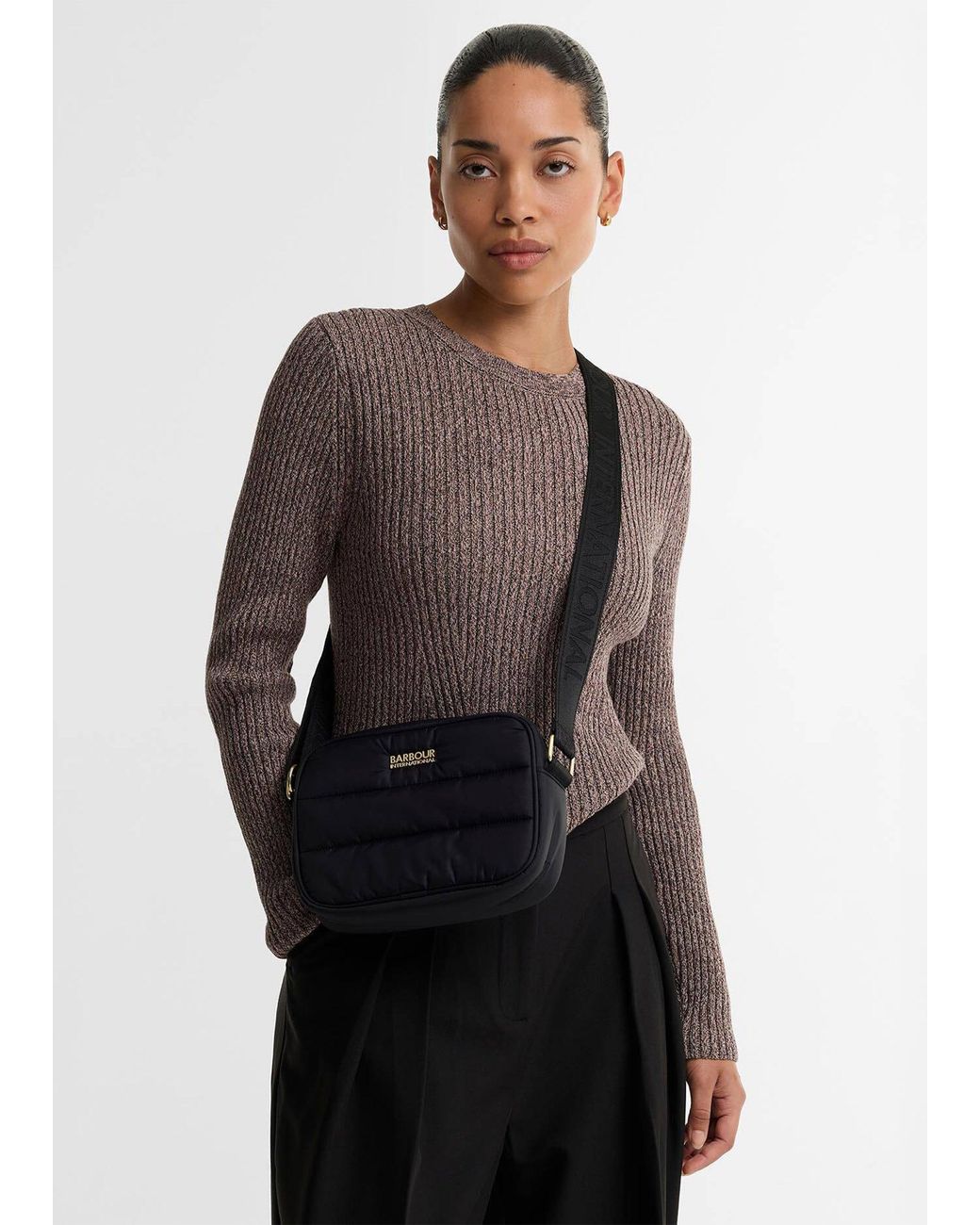 Barbour Black Monaco Baffle Quilted Cross-Body Bag