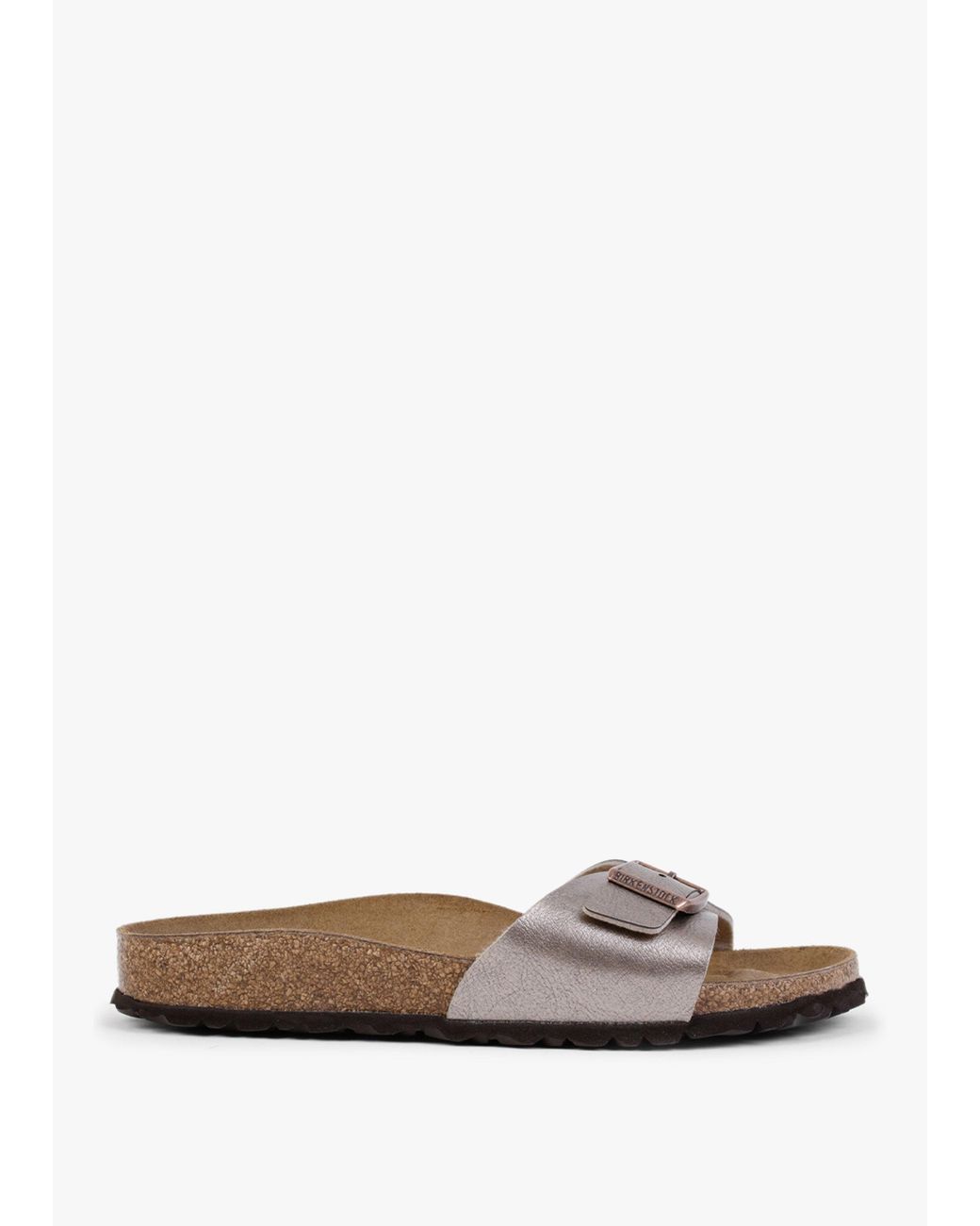 Birkenstock White Madrid Graceful Taupe Birko-Flor Mules