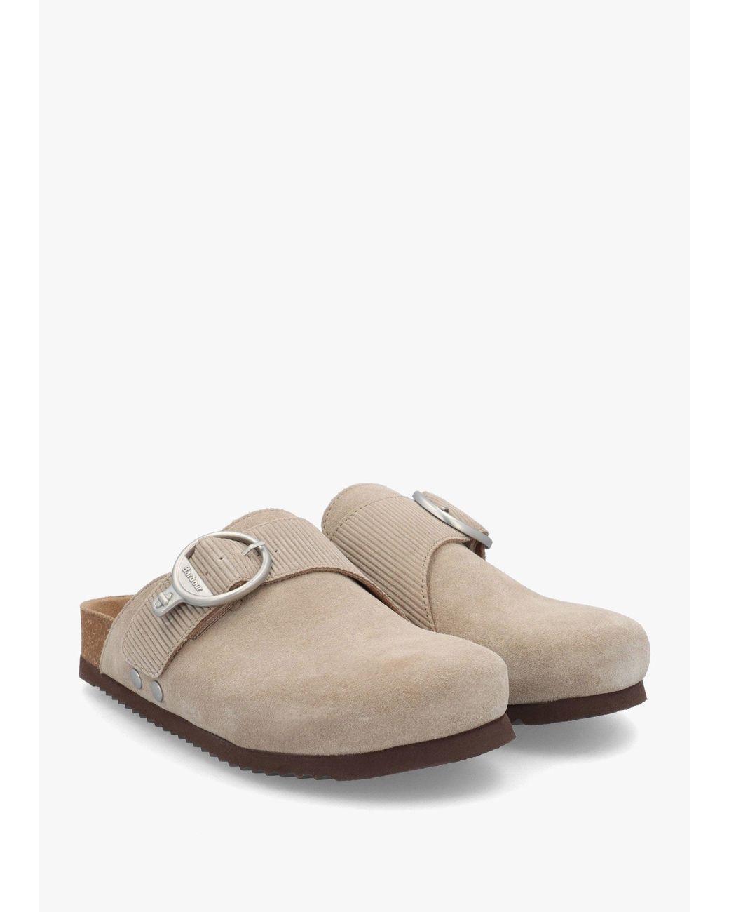 Barbour White Kyra Taupe Closed Toe Sandals