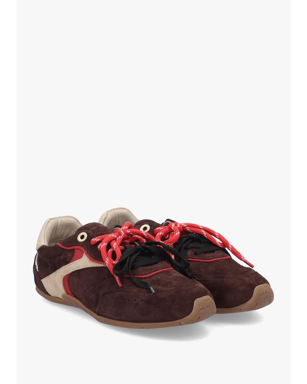 Bronx Red Myr-Aa Coffee Bean Oakmilk Suede Low Top Trainers
