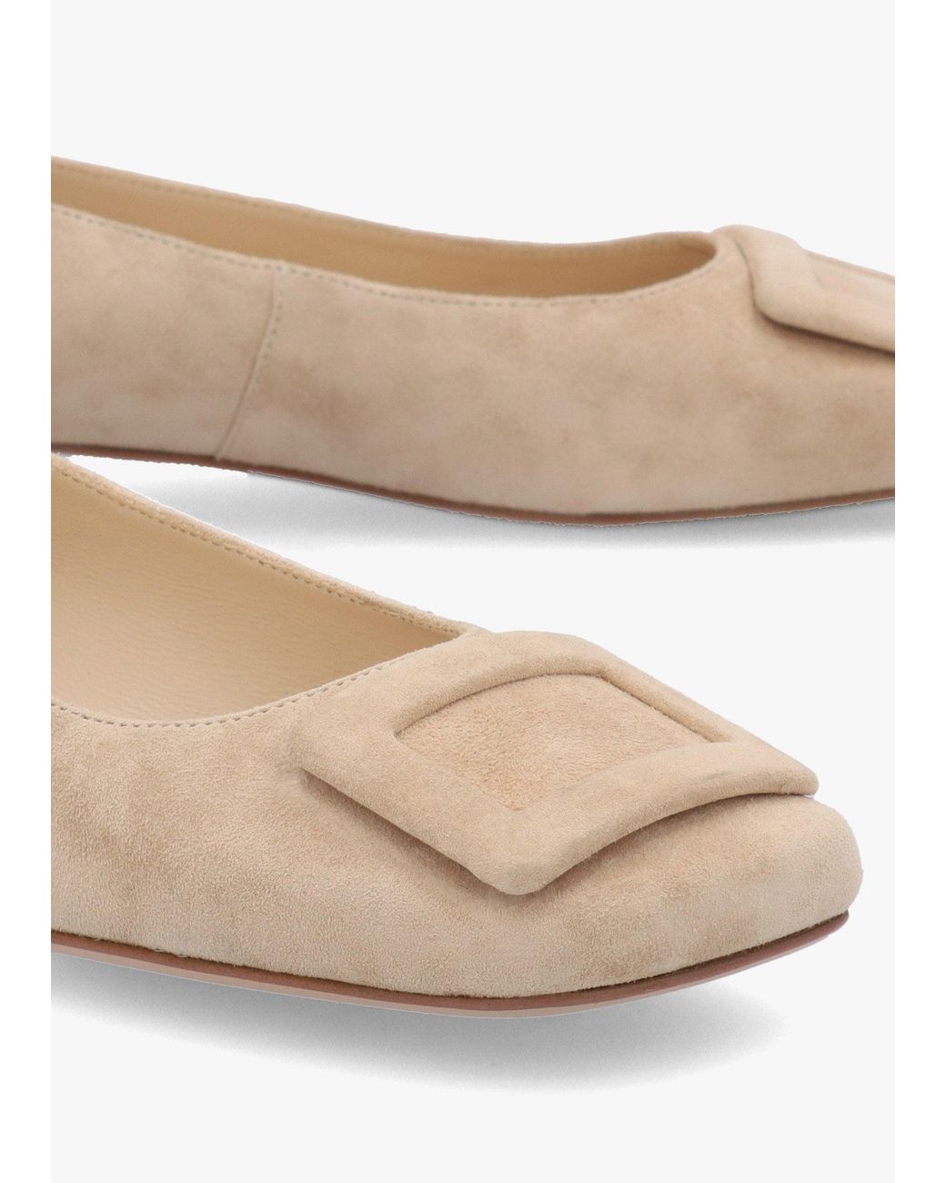 Daniel Natural East Buckle Trim Flat Pumps