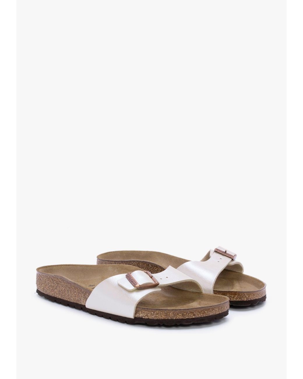 Birkenstock White Madrid Graceful Pearl Birko-Flor Mules