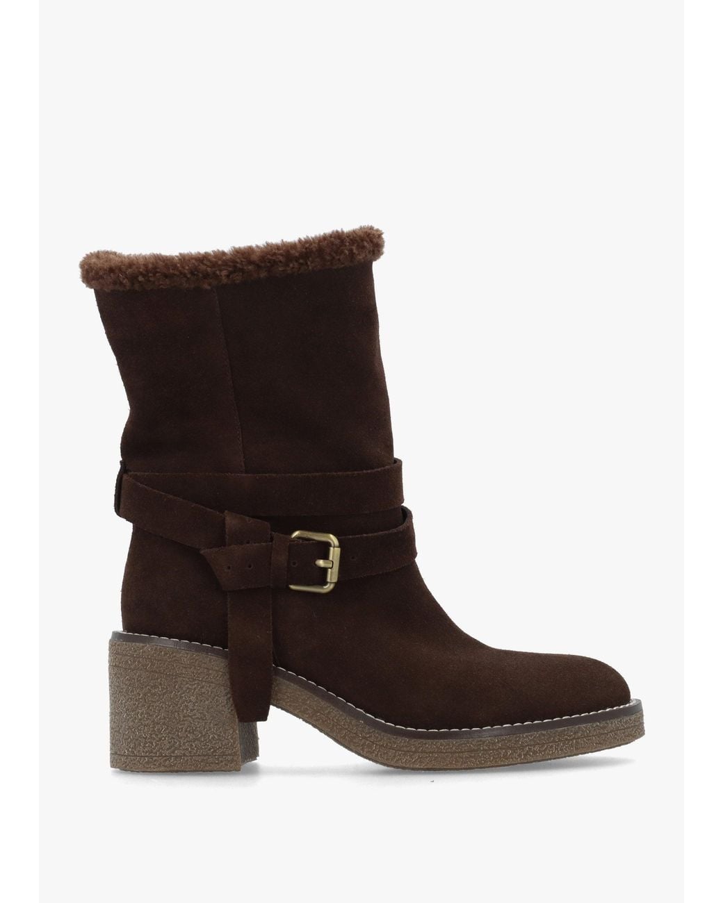 Daniel Brown Rustic Block Heel Tall Ankle Boots