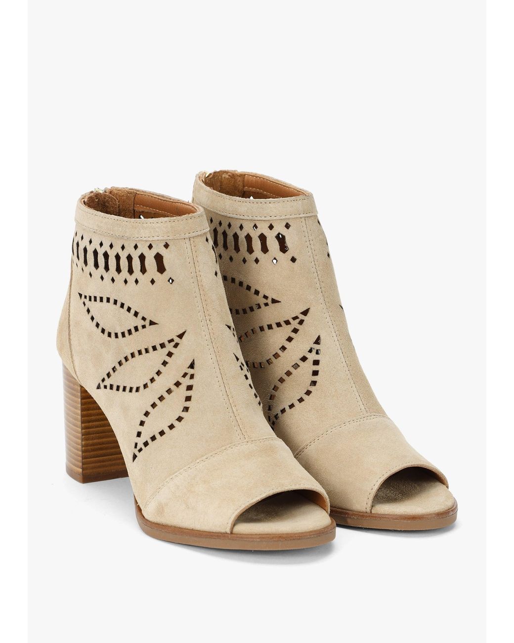 Alpe Natural Albany Perforated Block Heel Shoe Boots