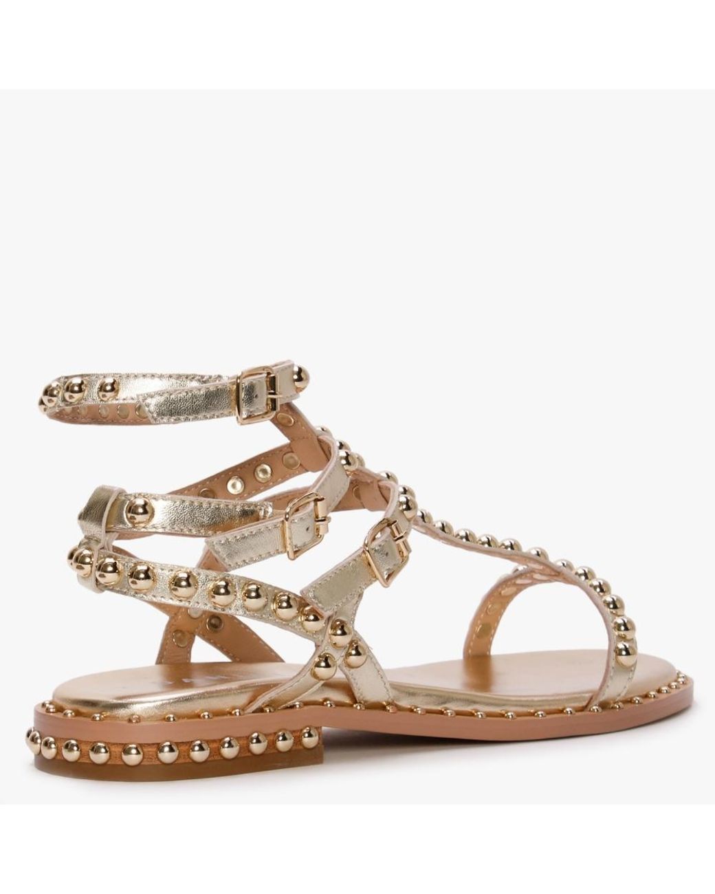 Daniel Eternal Gold Leather Studded Gladiator Sandals in Natural | Lyst