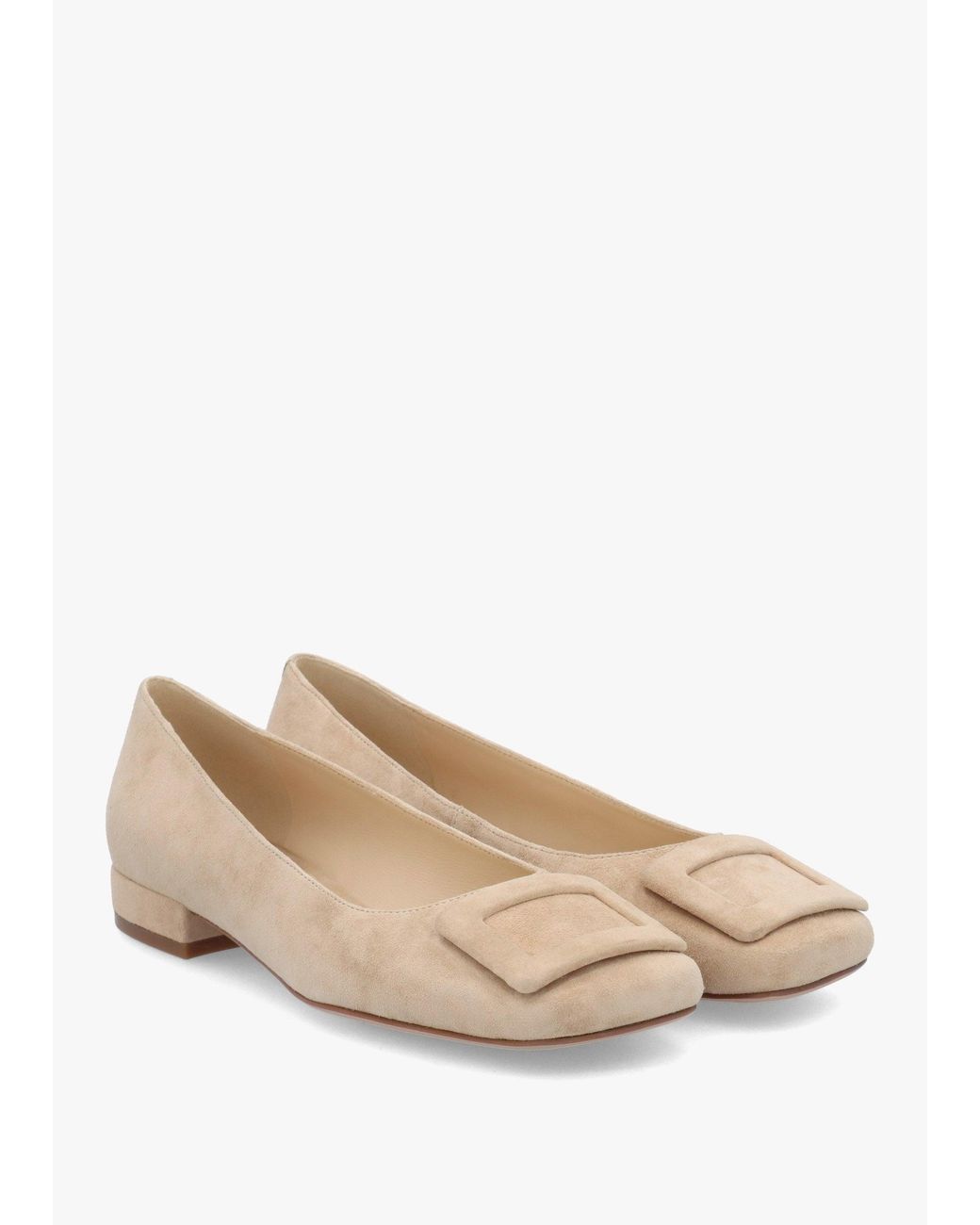 Daniel Natural East Buckle Trim Flat Pumps