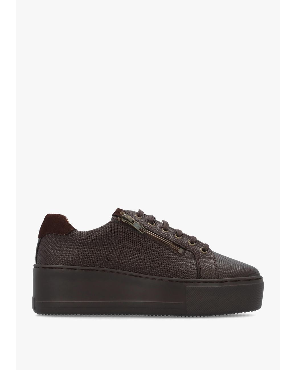 Daniel Brown Vippy Textured Leather Flatform Trainers