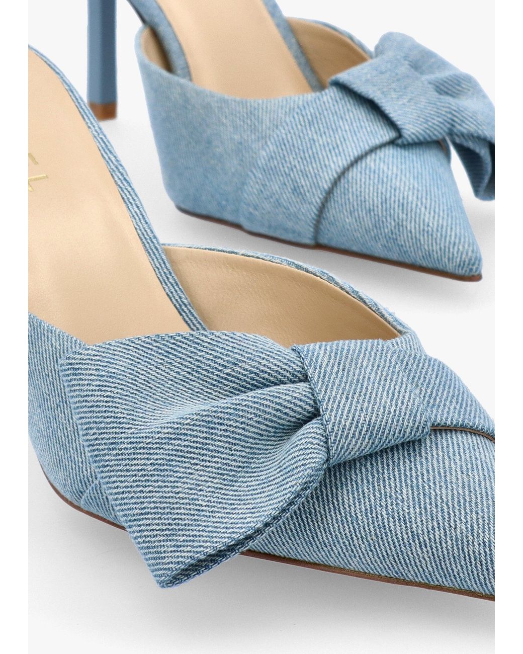 Daniel Blue Erose Denim Bow Heel Mules