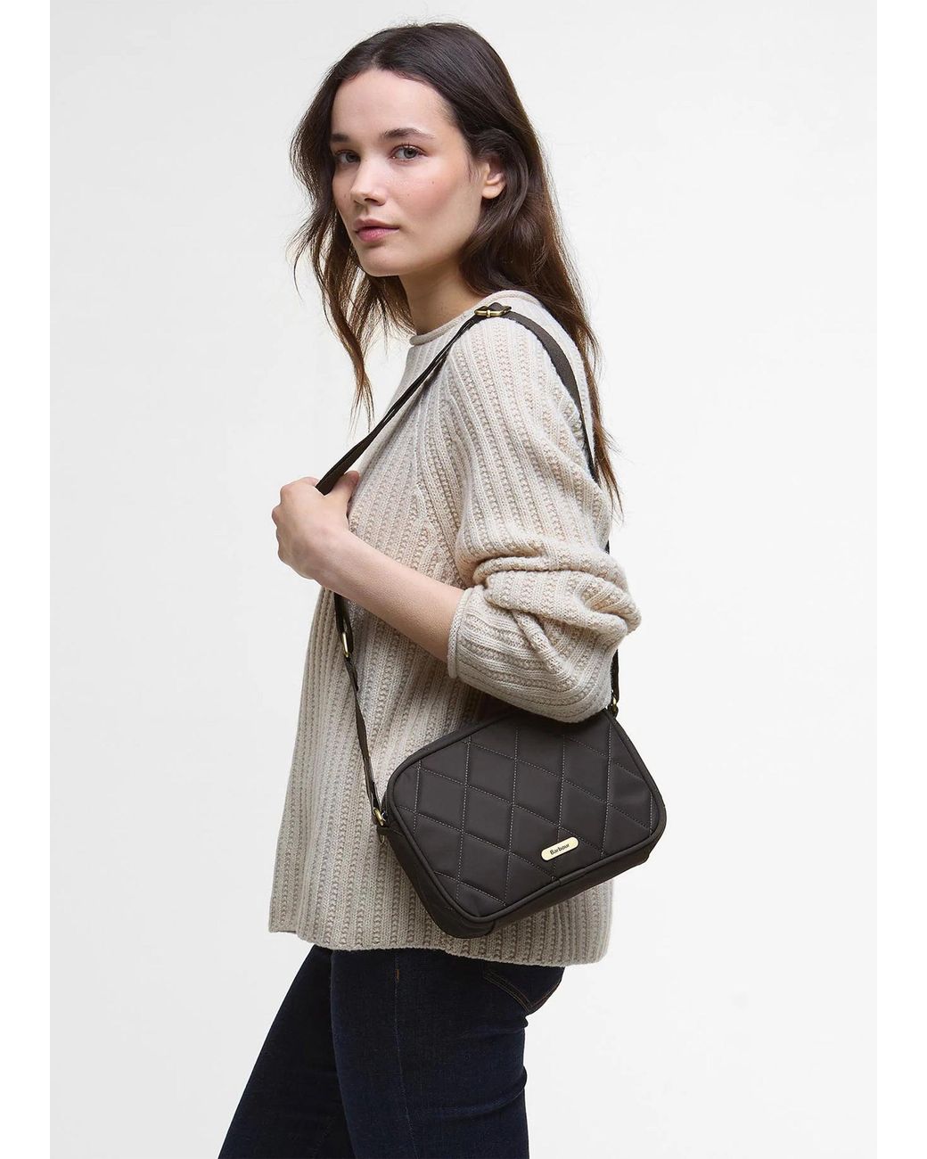 Barbour Black Quilted Cross-Body Bag