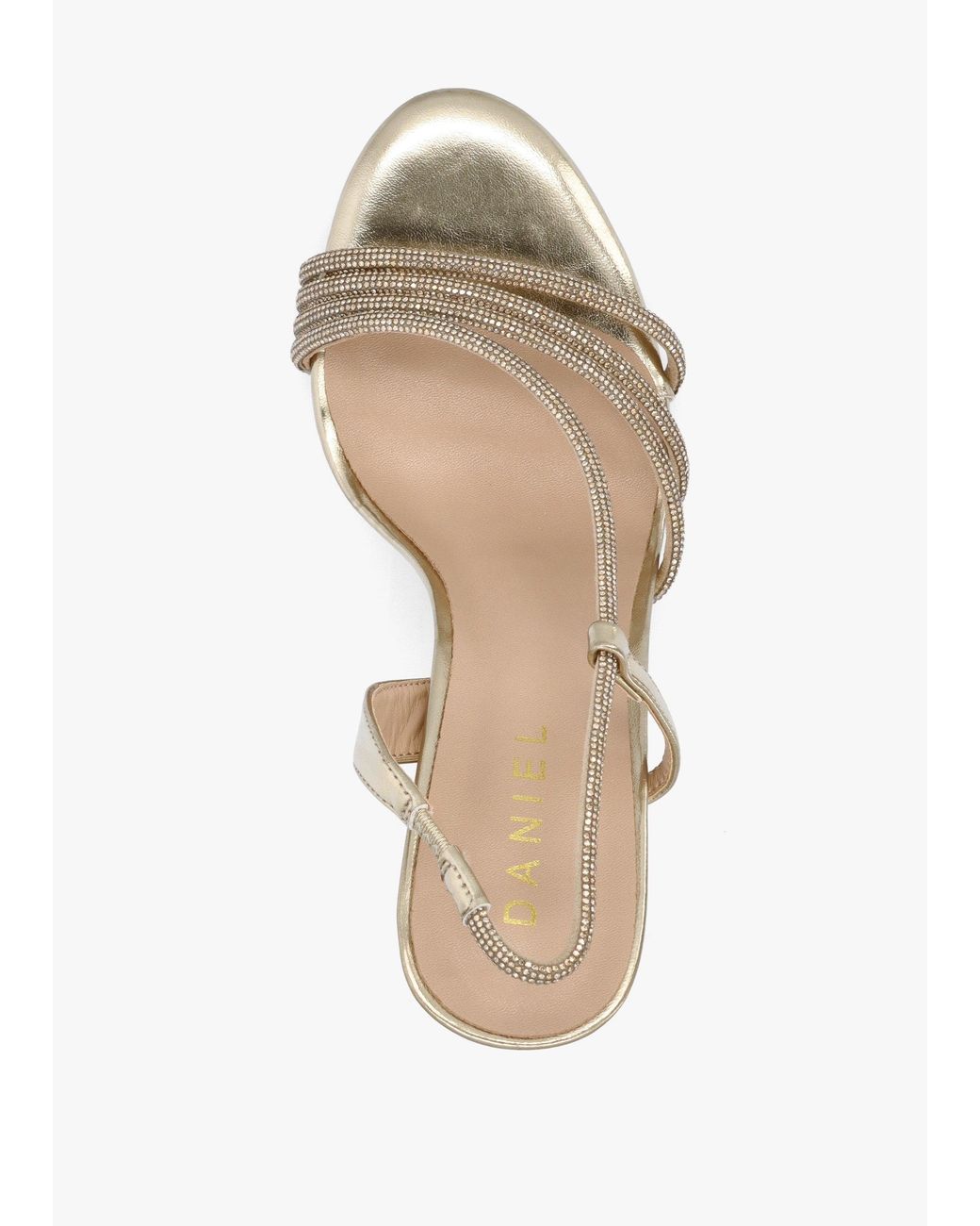 Daniel White Ichelly Metallic Diamante Strap High Heel Sandals