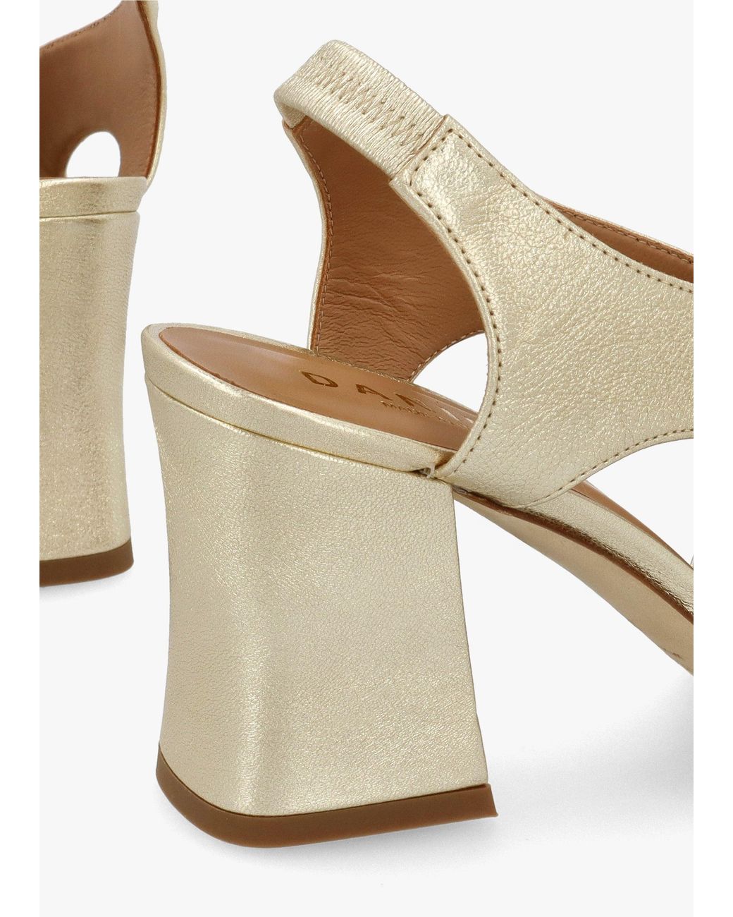 Daniel Natural Scoop Cut Away Shaped Heel Sandals