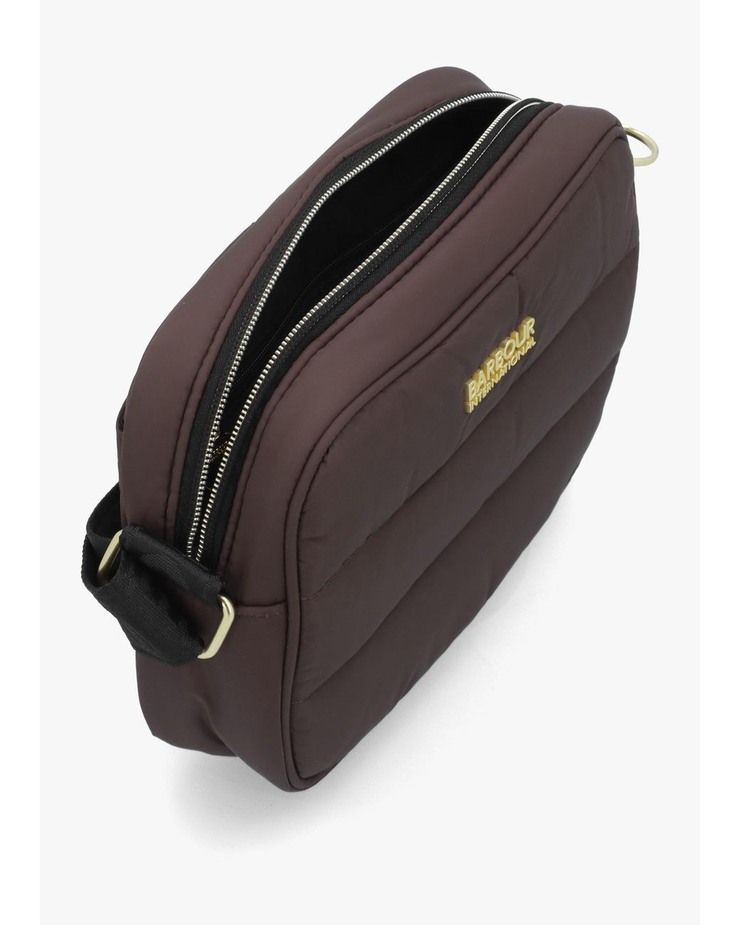 Barbour Brown Monaco Baffle Quilted Truffle Cross-Body Bag