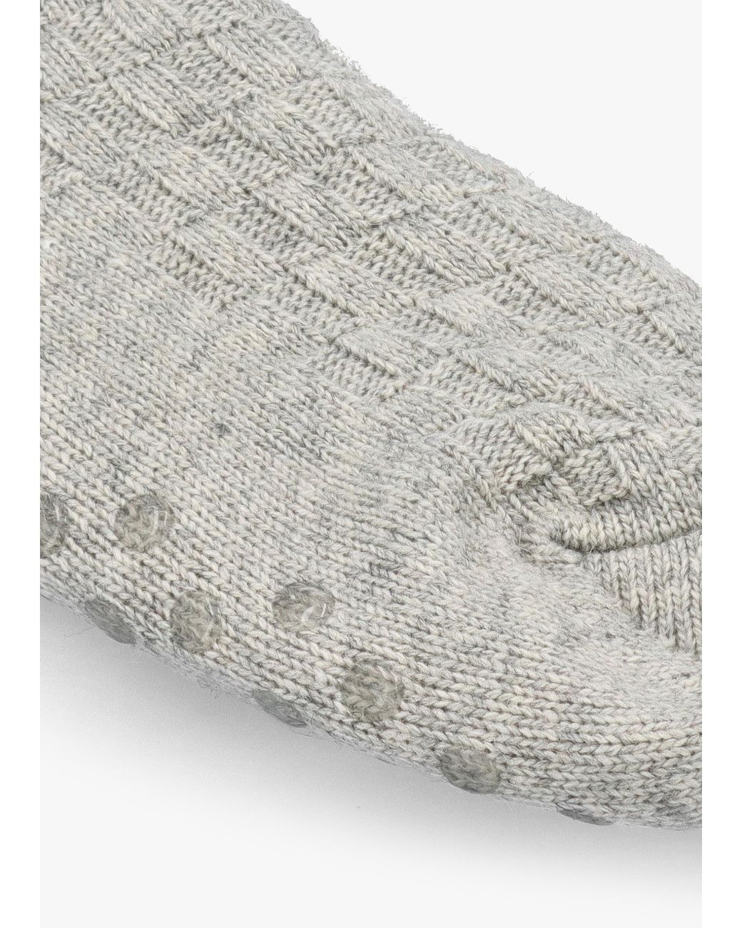Barbour Gray Cable Knit Light Marl Wool Mix Lounge Socks