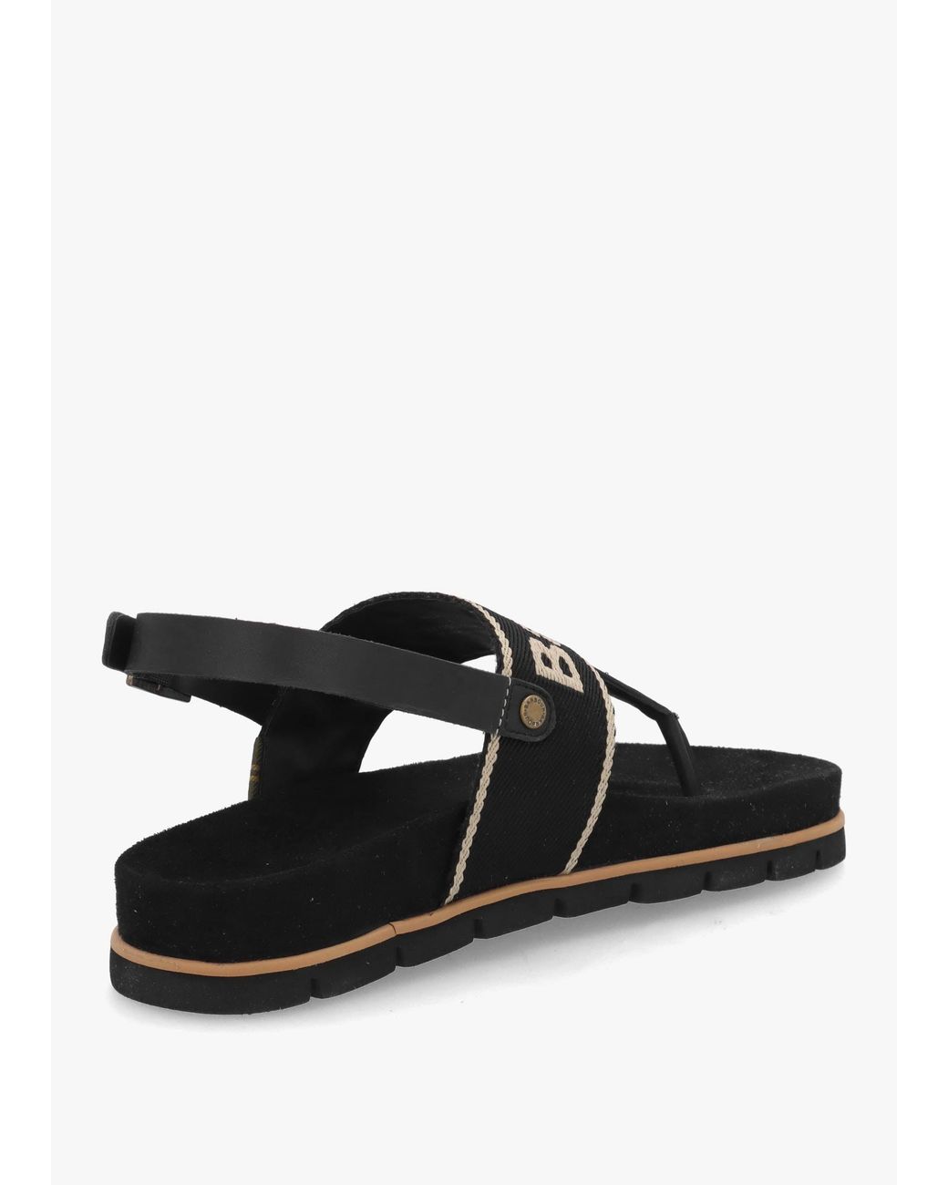 Barbour Black Lumley Toe Post Sandals
