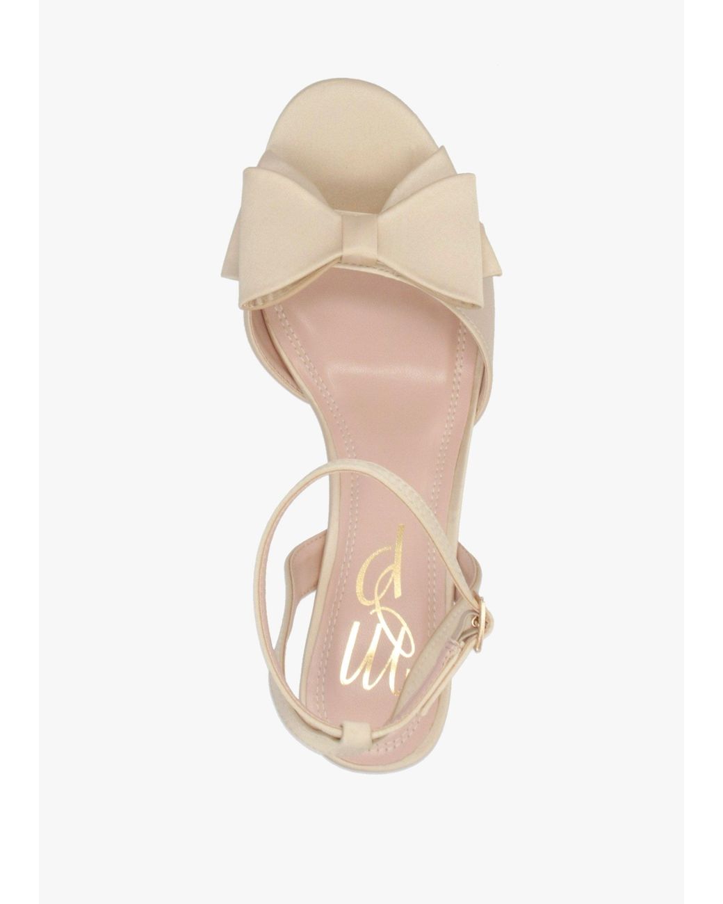 Moda In Pelle Natural Lotty Muted Satin Bow Low Heel Sandals