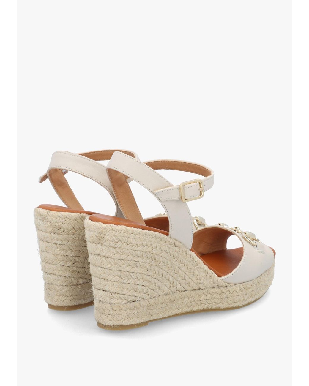 Daniel Natural Jaffle Cream Leather Snaffle Wedge Espadrilles