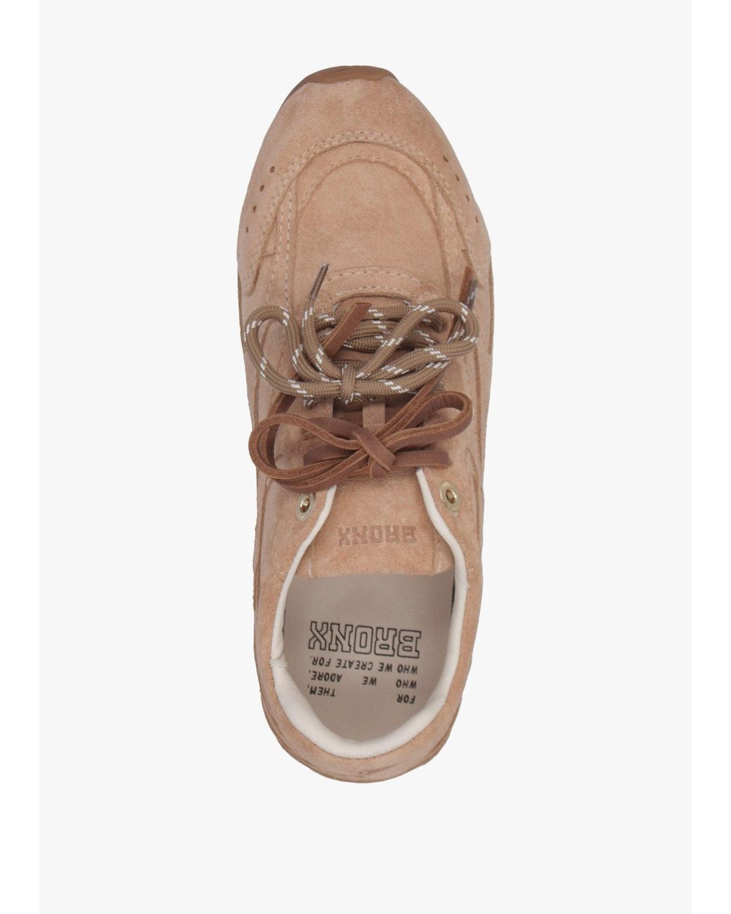 Bronx Brown Myr-Aa Mocha Mousse Suede Low Top Trainers