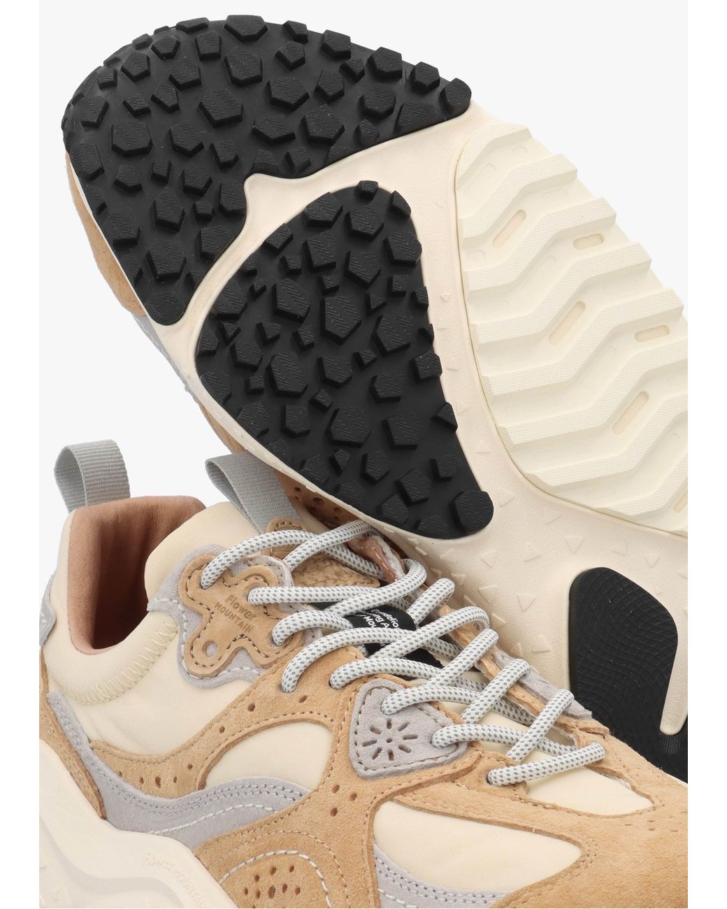 Flower Mountain Natural Wave Uni Cream Light Nylon & Suede Trainers
