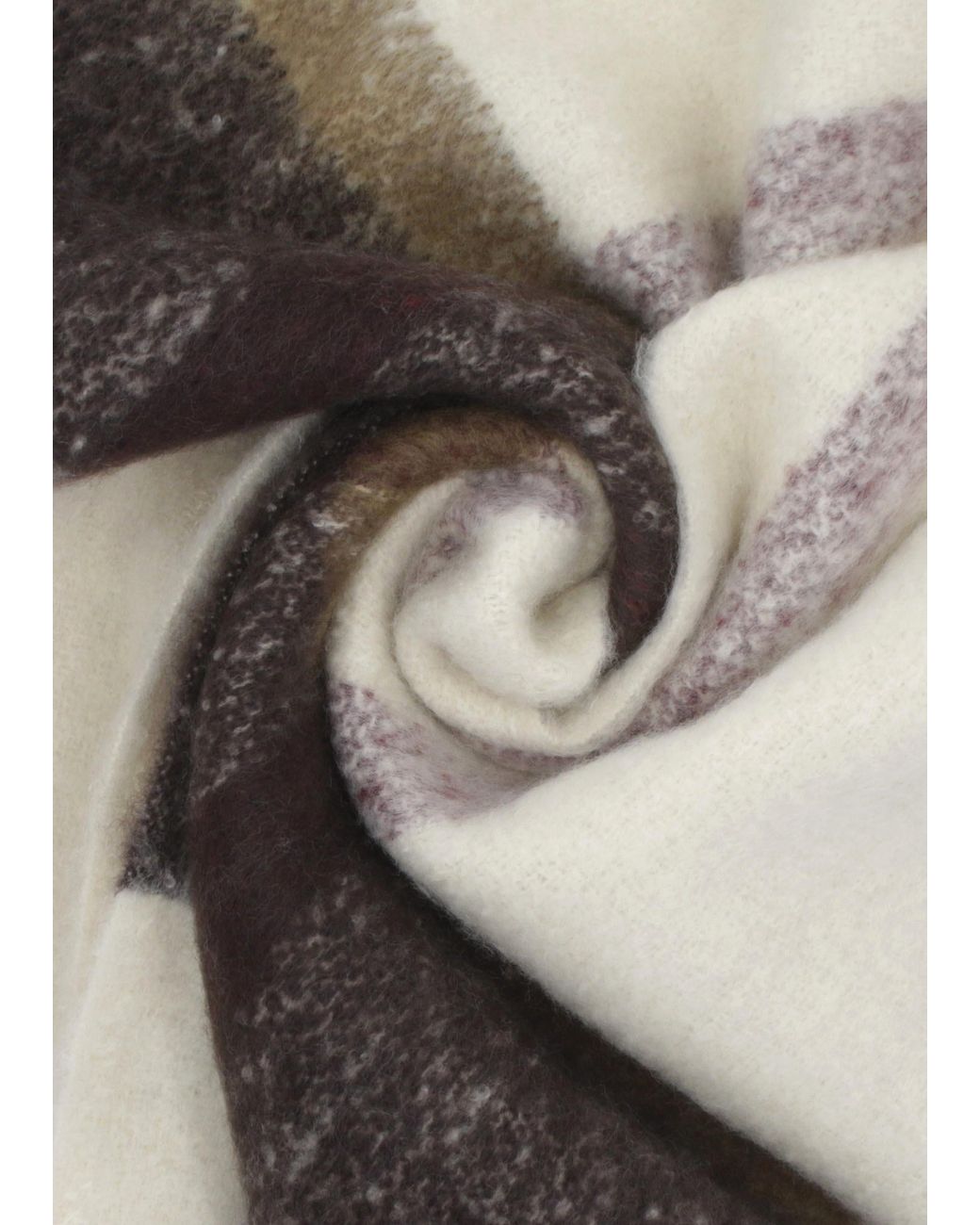 Barbour Multicolor Isla Ecru Muted Tartan Bouclé Scarf