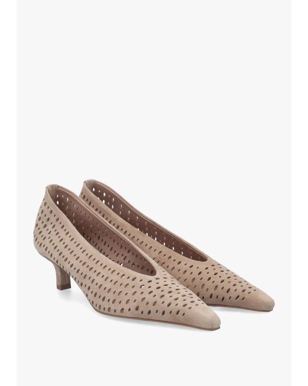 Daniel Multicolor Skye Perforated Kitten Heel Court Shoes
