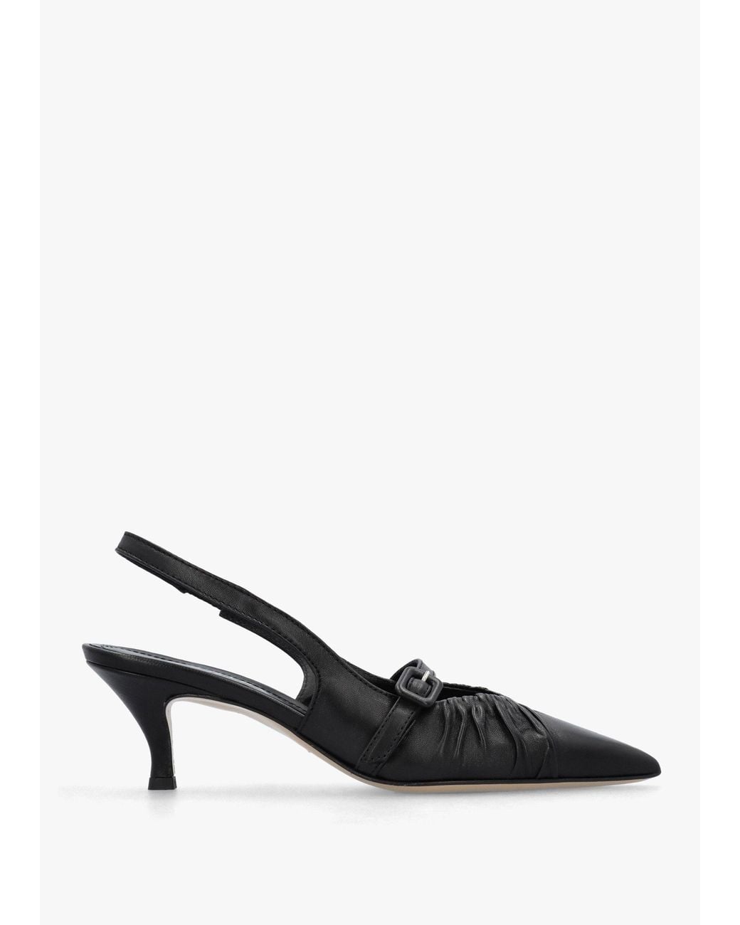 Daniel Black Nouche Rouched Kitten Heel Sling Backs