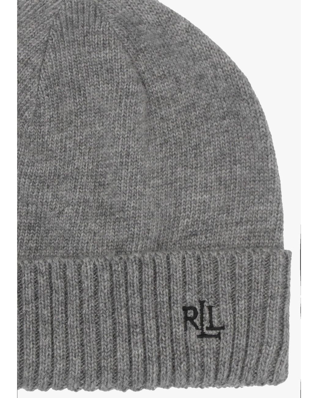 Ralph Lauren Black Logo Motif & Scarf & Beanie Gift Set